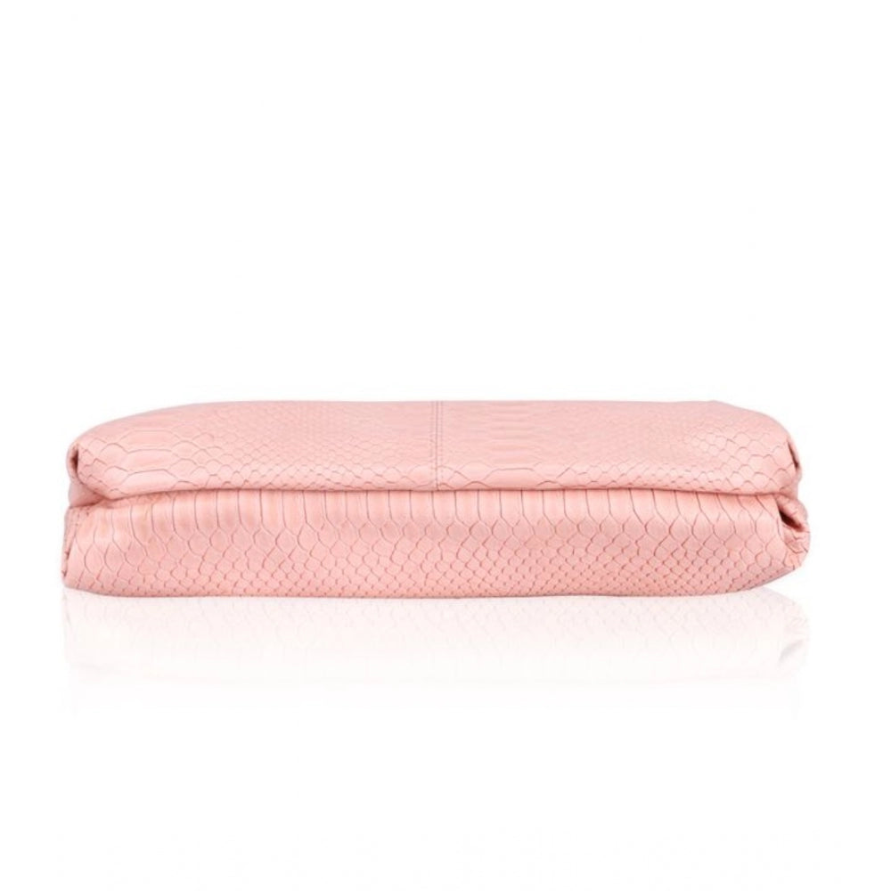 Generic Women's Faux Leather Textured Sling Bag (Pink)