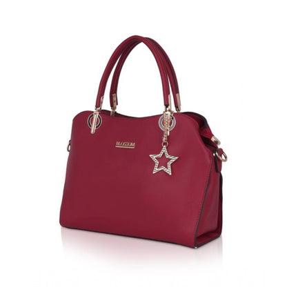 Generic Women's Faux Leather Solid Handbag (Maroon)