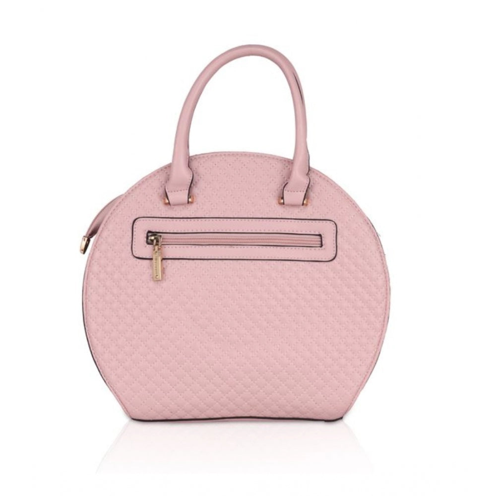 Women's Faux Leather Printed Adjustable Long Belt Handbag (Pink)