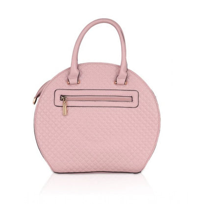 Women's Faux Leather Printed Adjustable Long Belt Handbag (Pink)