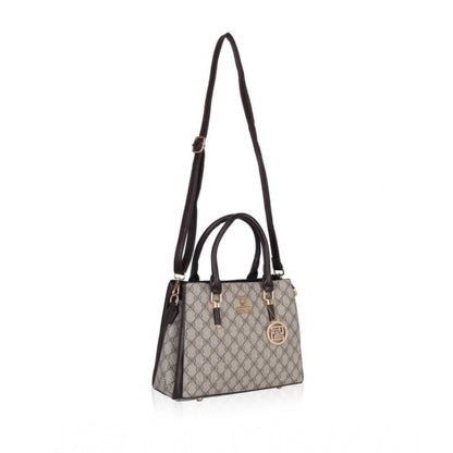 Women's Faux Leather Printed Handbag (Coffee)