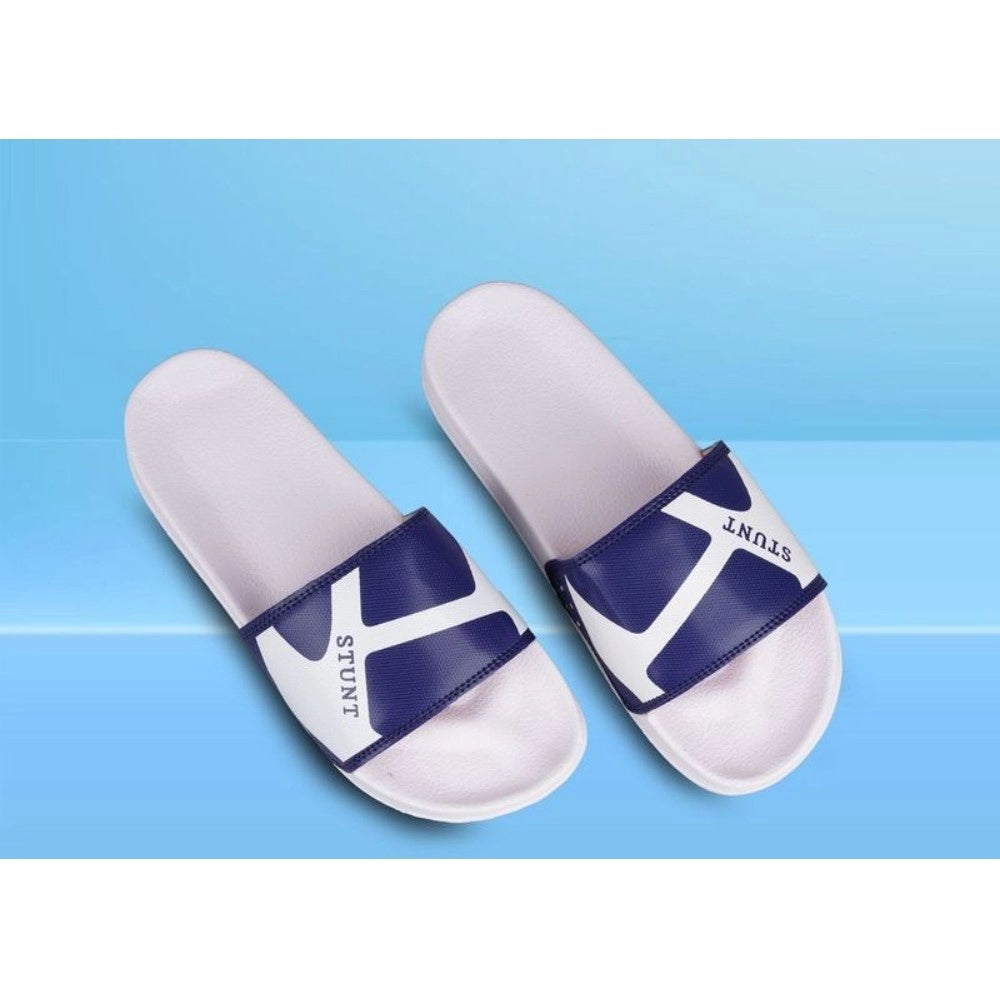 Men's Rubber Comfortable Flip-Flops and Slippers (Navy Blue)