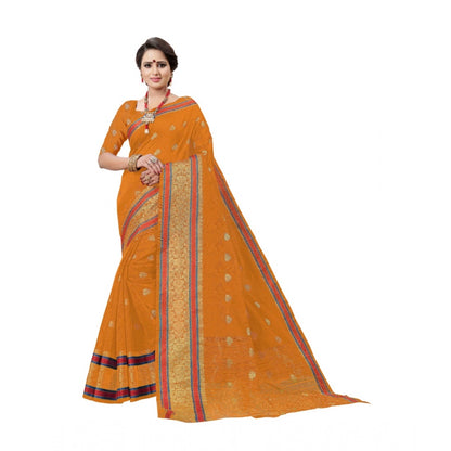 Women's Cotton Silk Designer Weaving Saree With Unstitched Blouse (Mustered, 5.50 Mtrs)