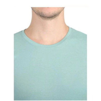 Men's Casual Short Sleeves Cotton Round Neck T-shirt (Green)