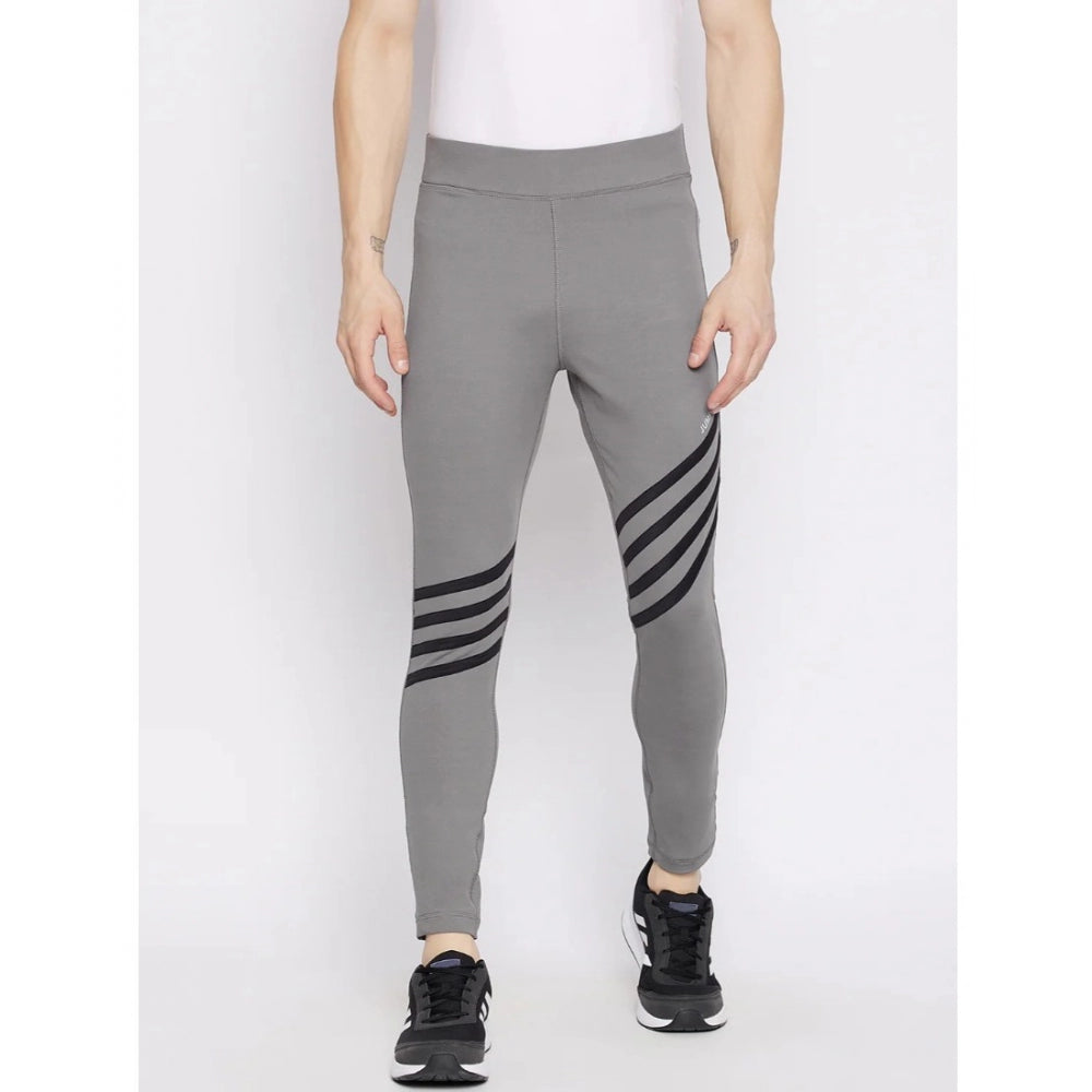 Generic Men's Striped Polyester Tights (Grey)