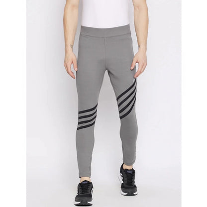 Generic Men's Striped Polyester Tights (Grey)