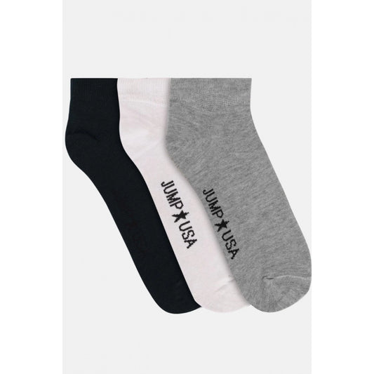 Men's Printed Cotton Spandex Ankle Length Socks (Assorted)