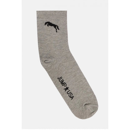 Men's Printed Cotton Spandex Ankle Length Socks (Assorted)