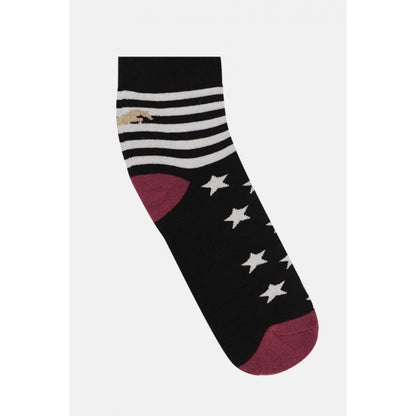 Men's Printed Cotton Spandex Ankle Length Socks (Assorted)