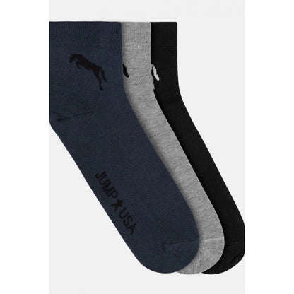 Men's Printed Cotton Spandex Ankle Length Socks (Assorted)