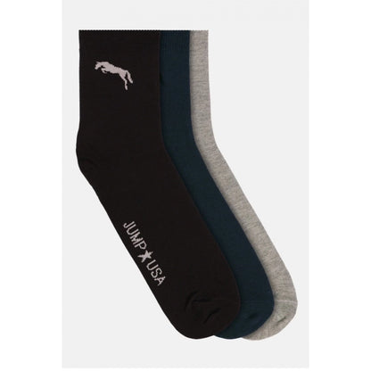 Men's Printed Cotton Spandex Ankle Length Socks (Assorted)