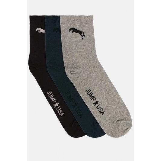 Men's Printed Cotton Spandex Ankle Length Socks (Assorted)