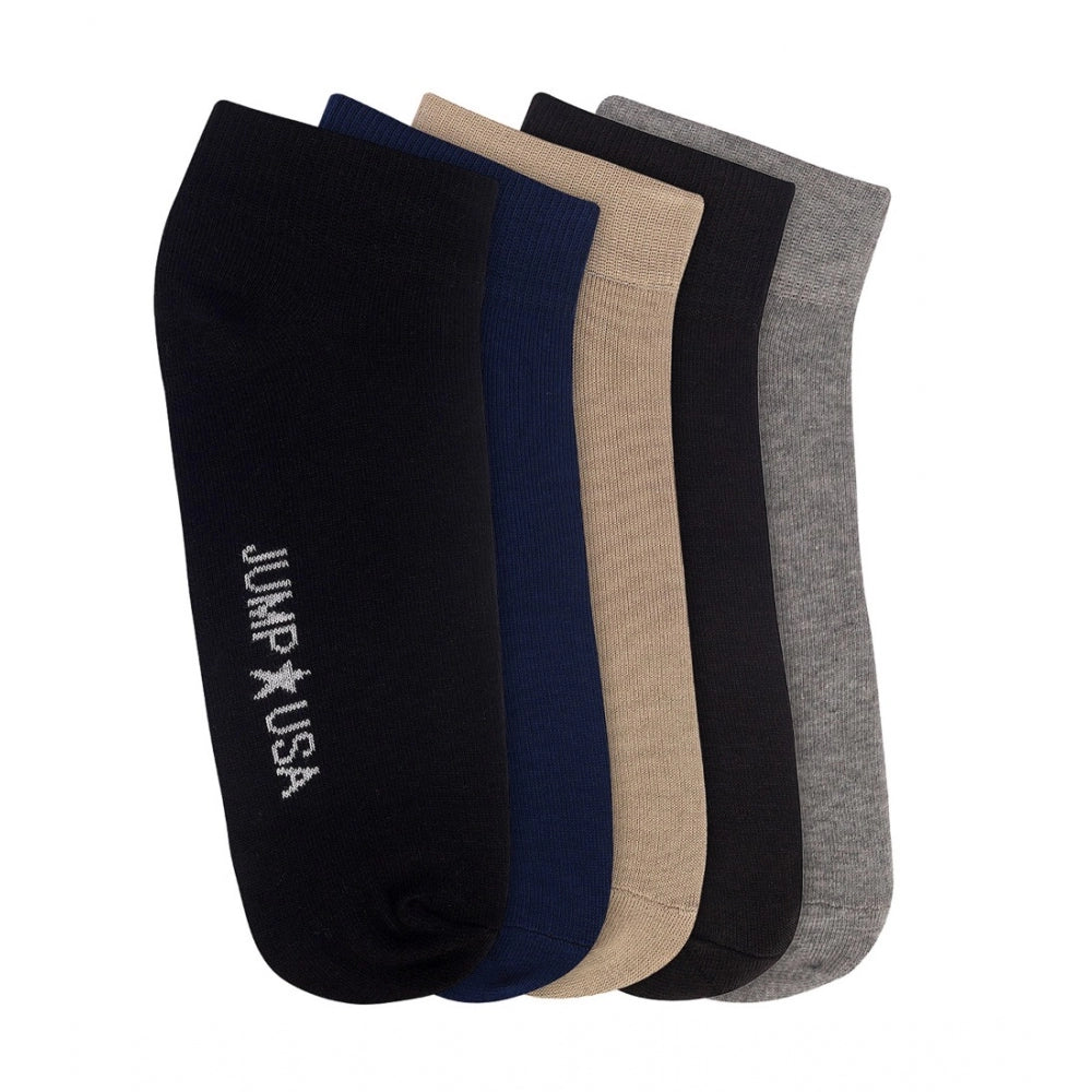 Men's Printed Cotton Spandex Ankle Length Socks (Assorted)