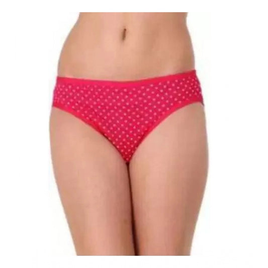 Women's Cotton Printed Hipster Panty (Red)