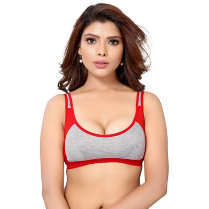 Women's Cotton Solid Sports Bra (Multi)