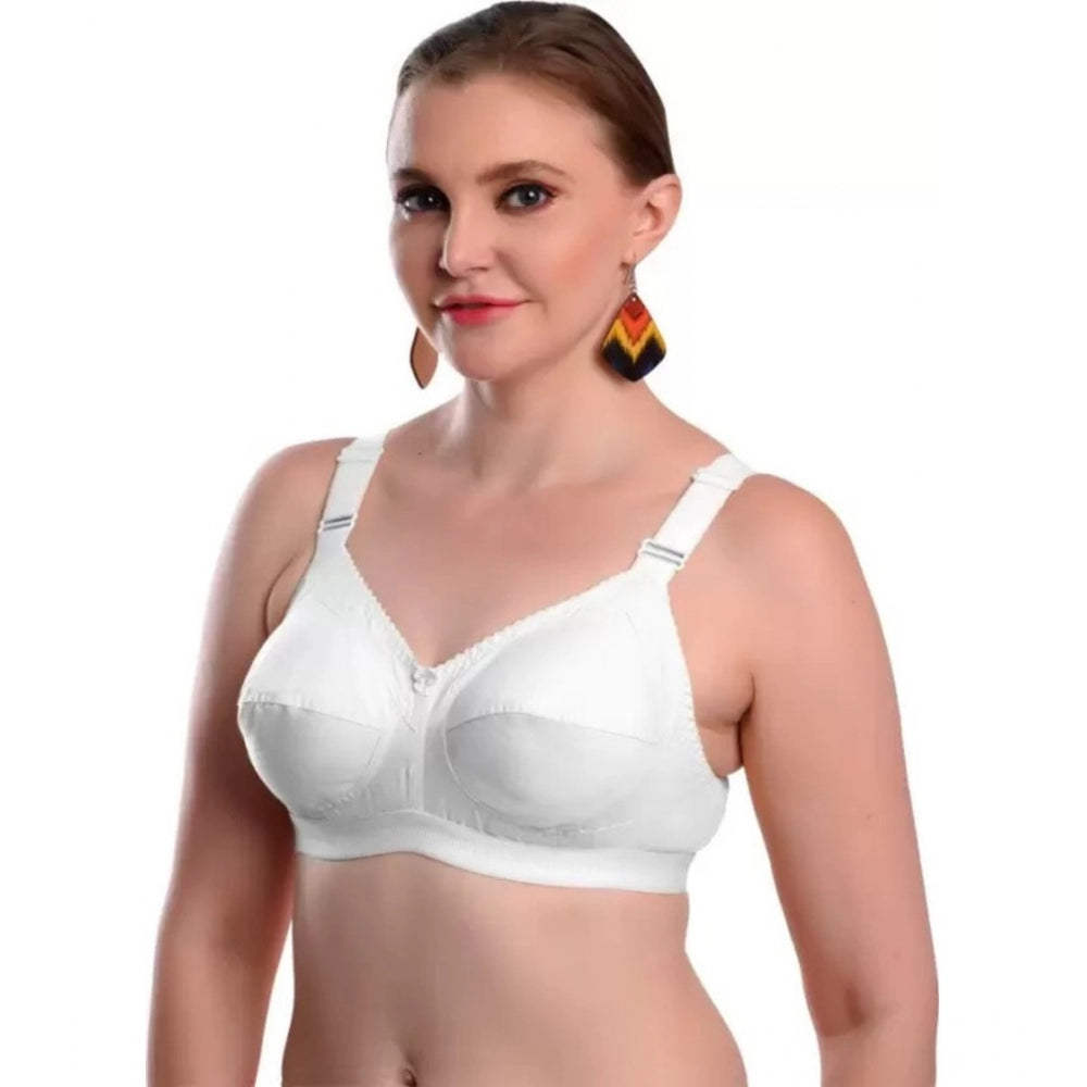 Pack Of_3 Women's Cotton Solid Non Padded Bra (Multicolor)