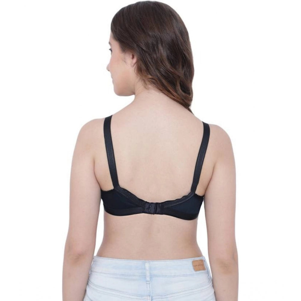 Pack Of_3  Women's Cotton Solid Non Padded Bra (Black)