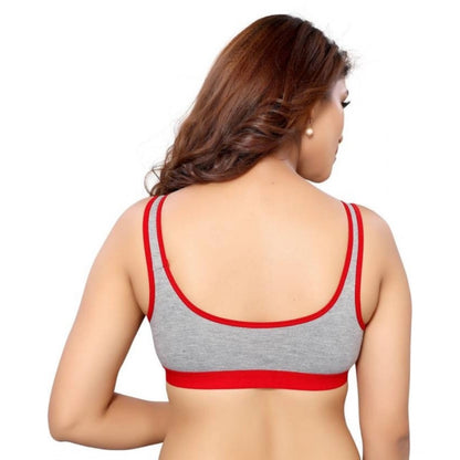 Women's Cotton Solid Sports Bra (Multi)