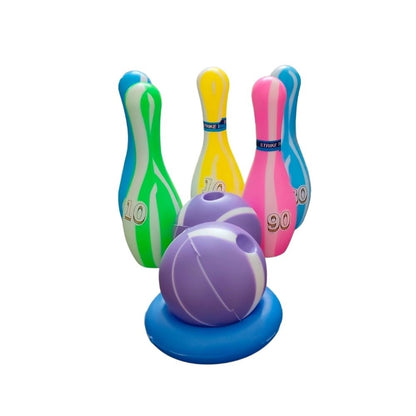 Junior Bowling Set With 5 Bottles 2 Balls And 1 Ball Stand Ring |   Plastic  |   Toys| 1+ Years