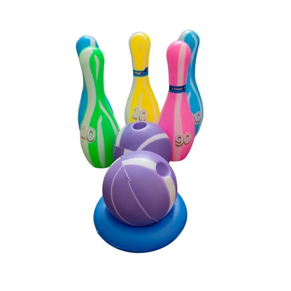 Junior Bowling Set With 5 Bottles 2 Balls And 1 Ball Stand Ring |   Plastic  |   Toys| 1+ Years