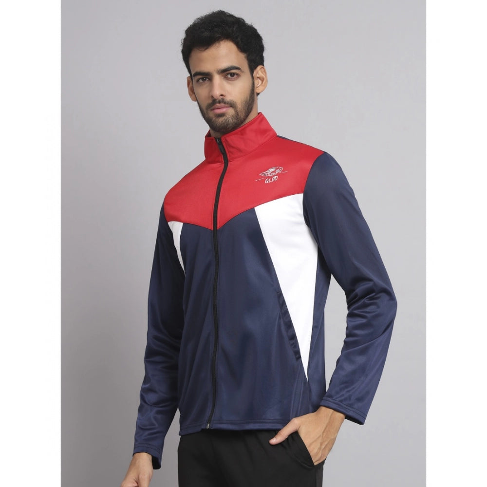 Men's Solid Lycra Blend Full Sleeve Casual Jacket (Multicolor)