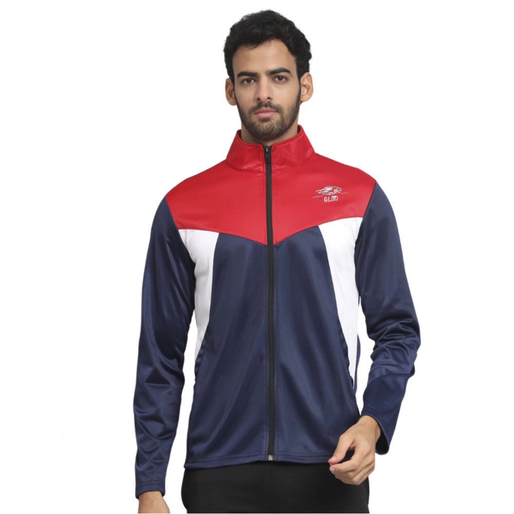 Men's Solid Lycra Blend Full Sleeve Casual Jacket (Multicolor)