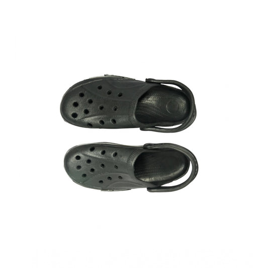 Generic Men's Rubber Solid Lace-Up Slipper (Black)