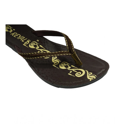 Generic Women's Polyurethane Printed Slip-on Slipper (Brown)