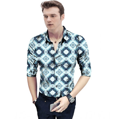 Generic Men's Casual Floral Printed Cotton Blend Unstitched Shirt Fabric 1.6 Mtrs (Multicolor)