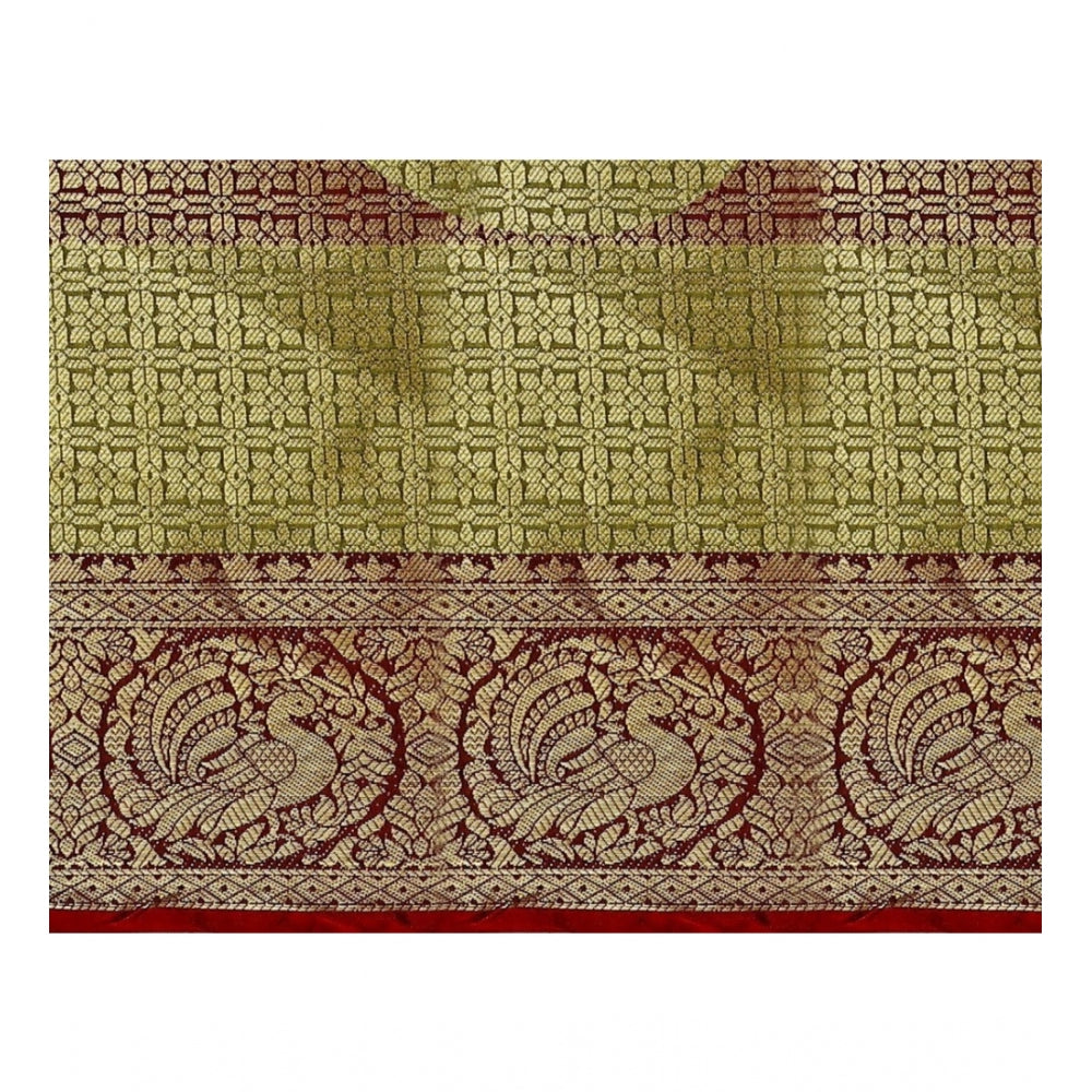 Women's Jacquard Woven Saree With Unstitched Blouse 5.5Mtr (Multicolor)