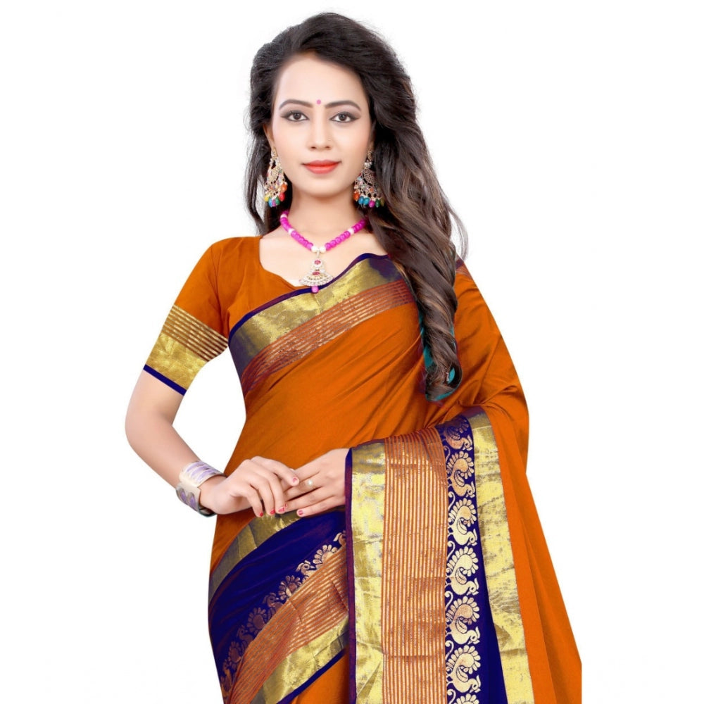 Women's Jacquard Woven Saree With Unstitched Blouse 5.5Mtr (Multicolor)