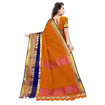 Women's Jacquard Woven Saree With Unstitched Blouse 5.5Mtr (Multicolor)