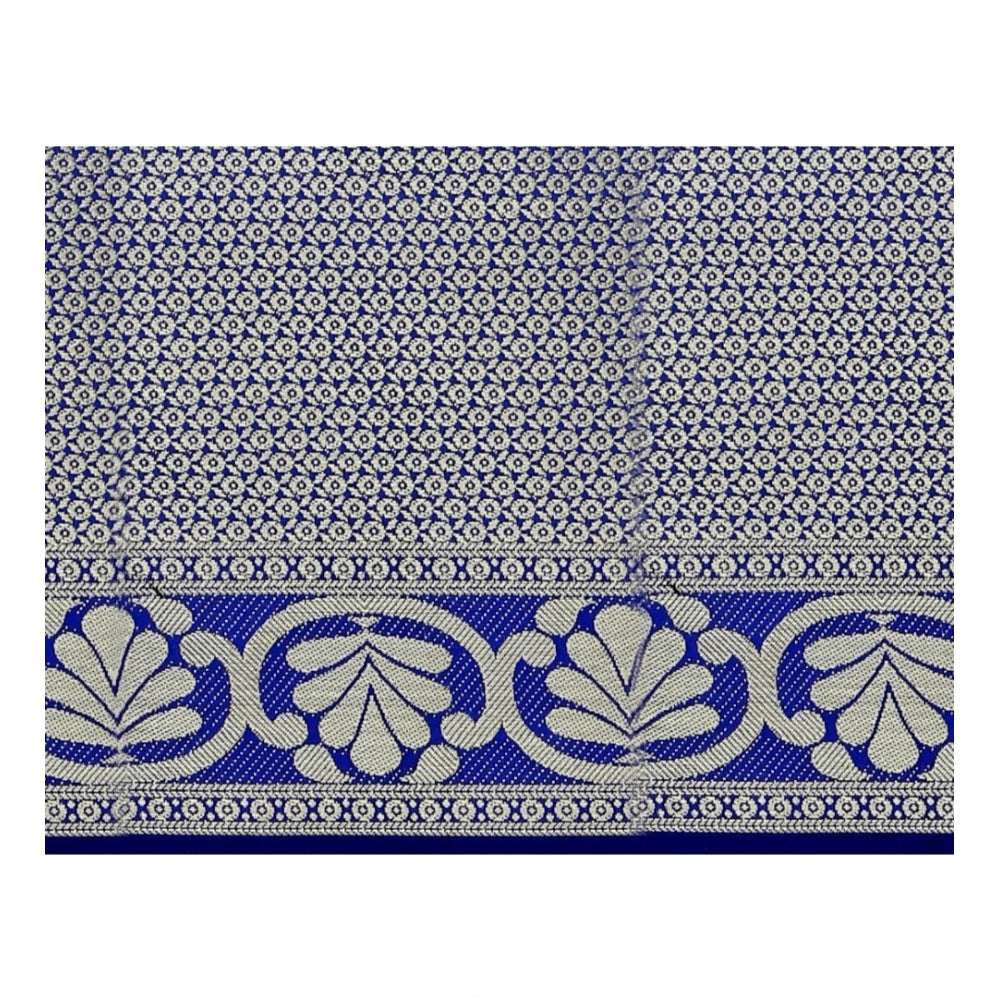 Women's Jacquard Woven Saree With Unstitched Blouse 5.5Mtr (Blue)