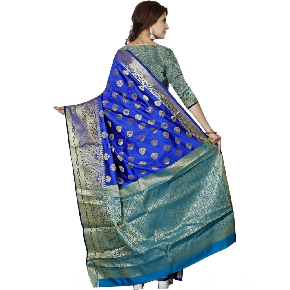 Women's Jacquard Woven Saree With Unstitched Blouse 5.5Mtr (Multicolor)