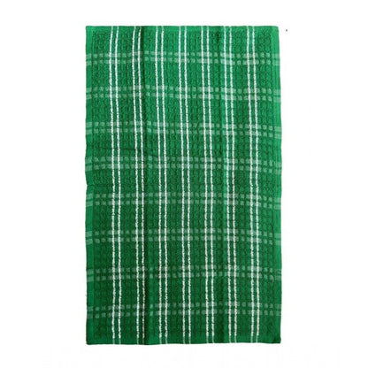 Pack Of_6 Cotton Checkered Kitchen Towel Sets (Green)