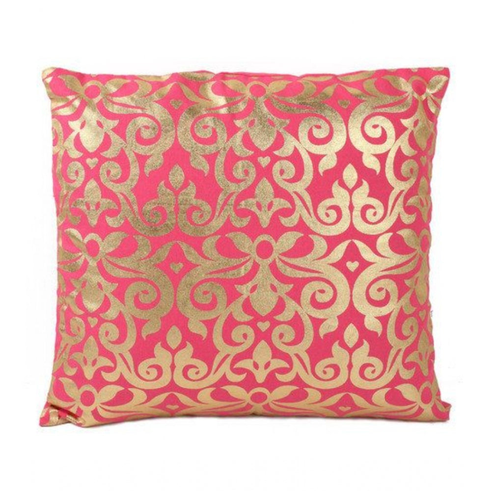 Pack Of_2 Cotton Printed Cushion Cover Sets (Red, Size: 16x16 In)