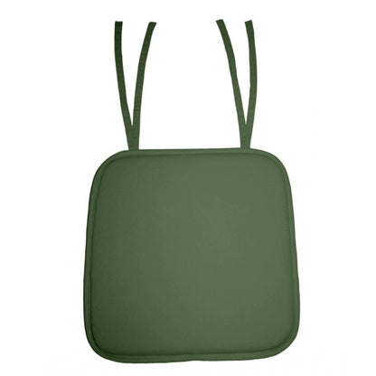 Pack Of_4 Cotton Blended Solid Chairpads (Green, Size: 15x15 In)