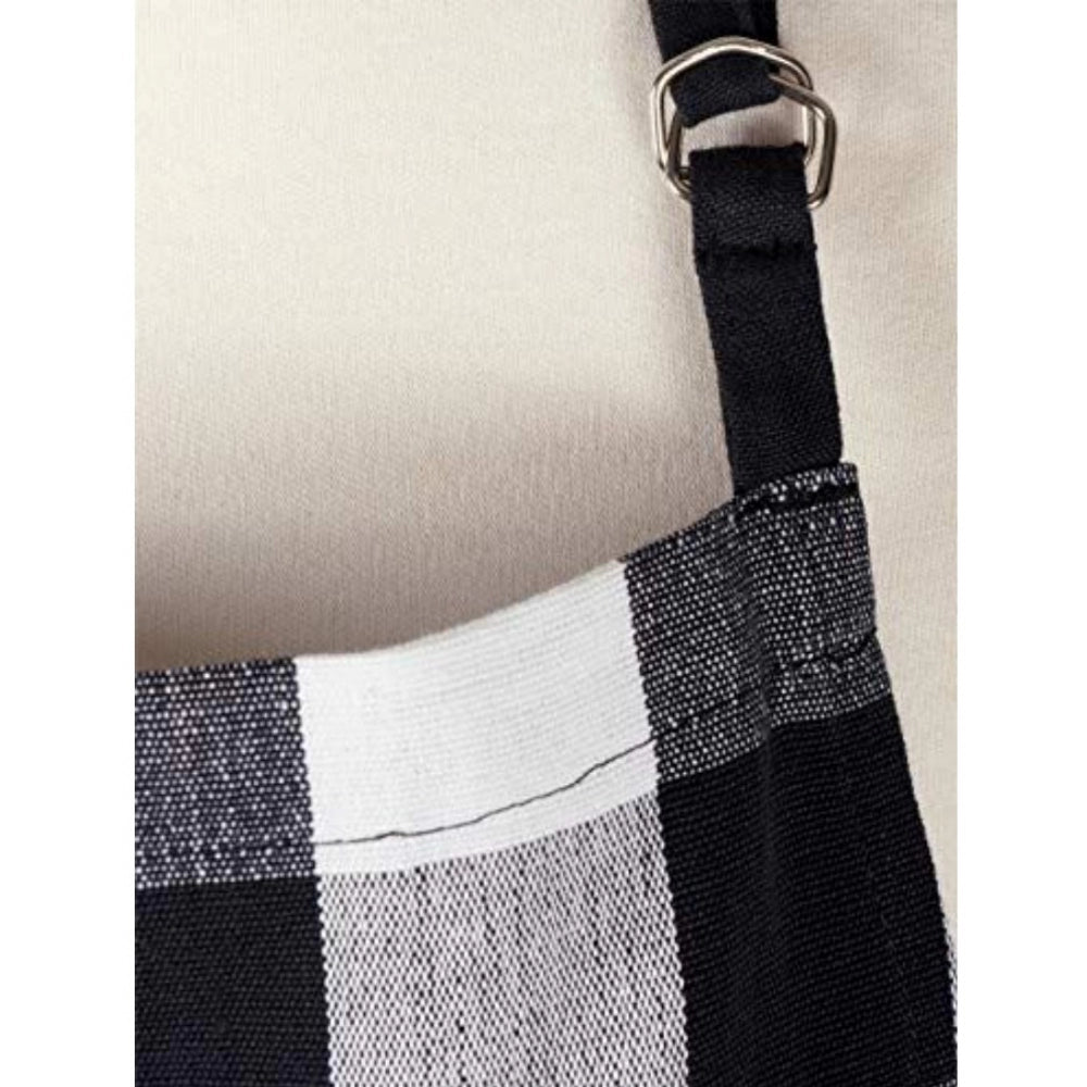 Cotton Checked  Aprons (Black &amp; White, Size: 28x32 In)