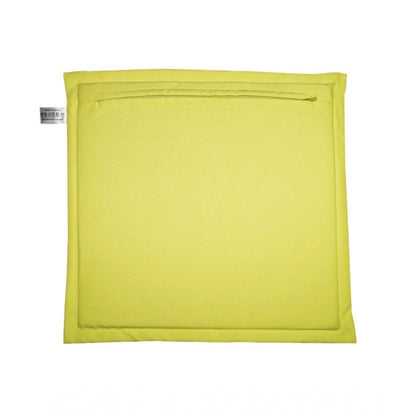 Pack Of_4 Polyester Solid Chairpads (Mustard, Size: 16x16 In)