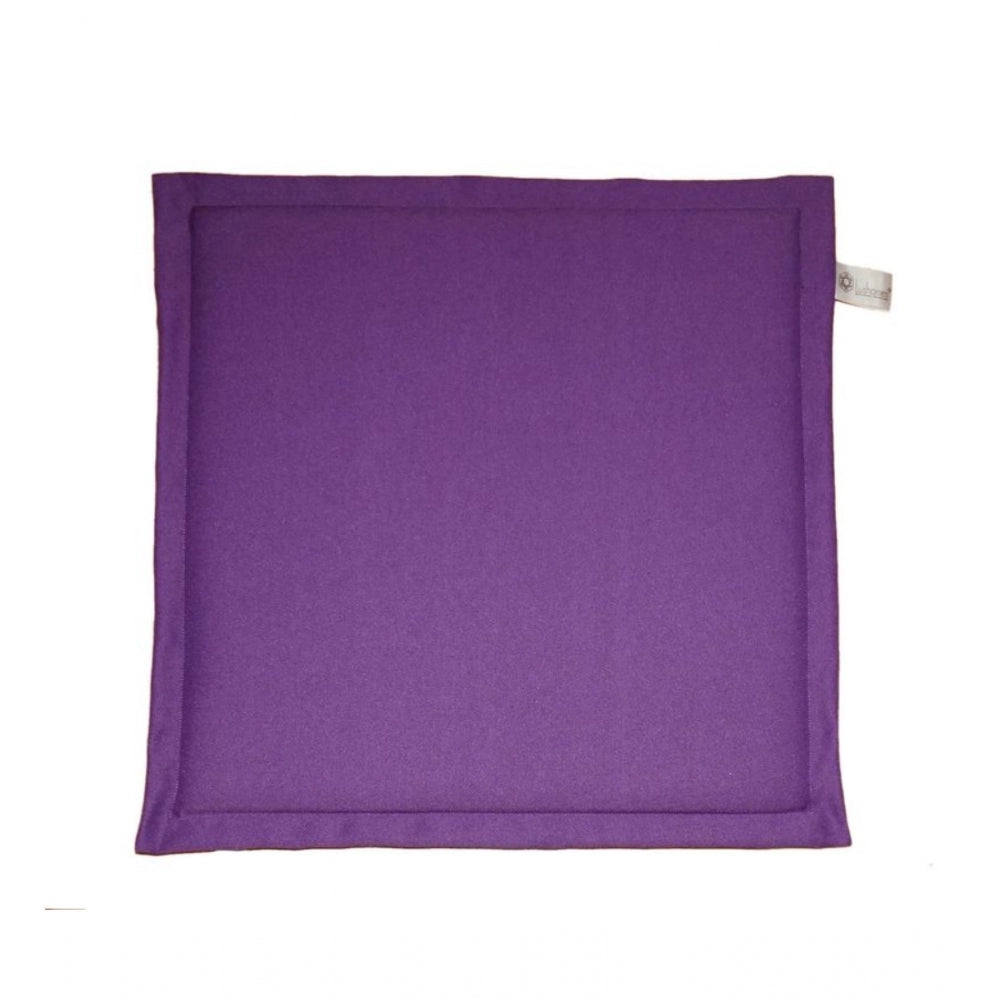 Pack Of_4 Polyester Solid Chairpads (Purple, Size: 16x16 In)