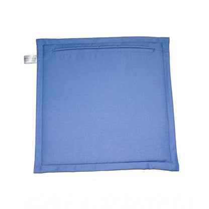 Pack Of_4 Polyester Solid Chairpads (Blue, Size: 16x16 In)