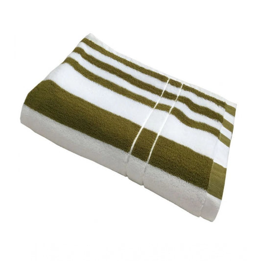 Cotton Striped Bath Towels (Green &amp; White, Size: 30x59 In)