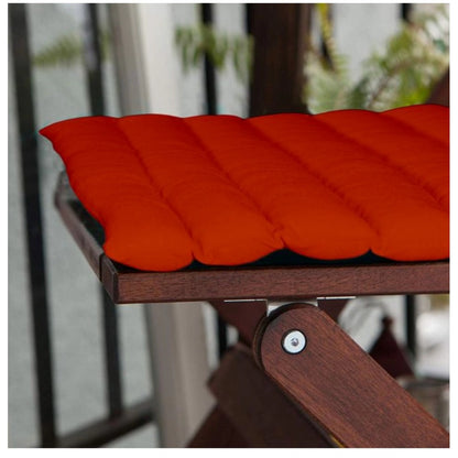 Cotton Blended Solid Chair Cushions (Orange, Size: 16x16 In)