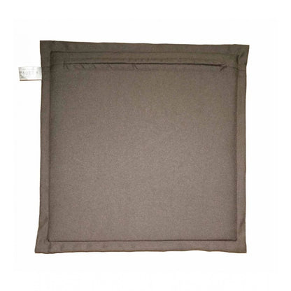 Pack Of_4 Polyester Solid Chairpads (Dark Beige, Size: 16x16 In)