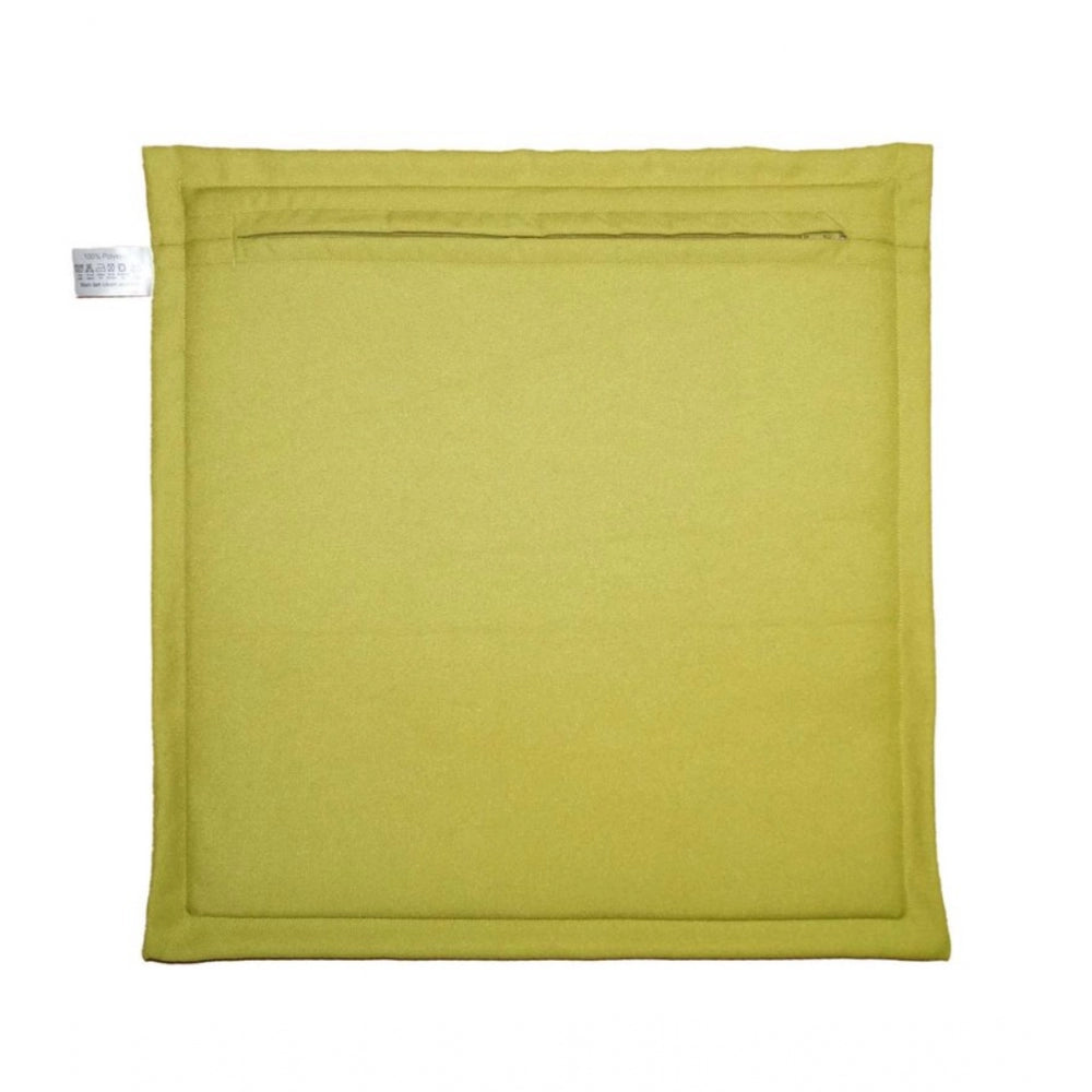 Pack Of_4 Polyester Solid Chairpads (Mustard, Size: 16x16 In)