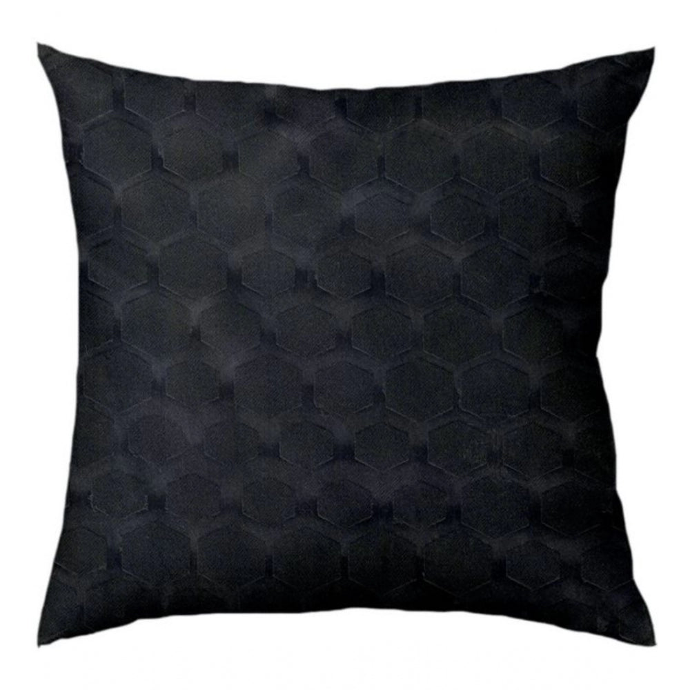 Pack Of_4 Polyester Printed Car Pillow Sets (Black, Size: 12x12 In)