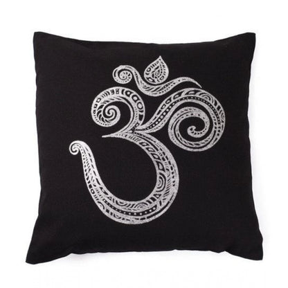 Pack Of_2 Cotton Printed Cushion Cover Sets (Black, Size: 16x16 In)