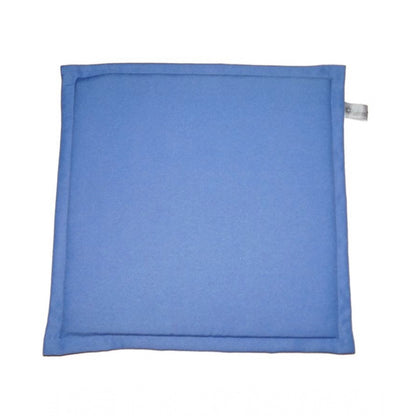 Pack Of_4 Polyester Solid Chairpads (Blue, Size: 16x16 In)