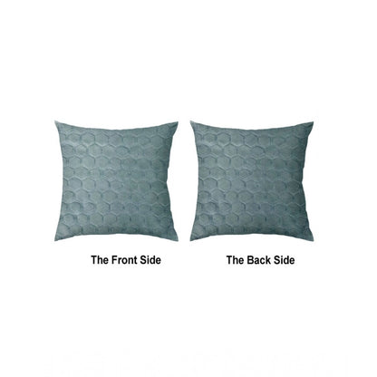 Pack Of_4 Polyester Printed Car Pillow Sets (Grey, Size: 12x12 In)