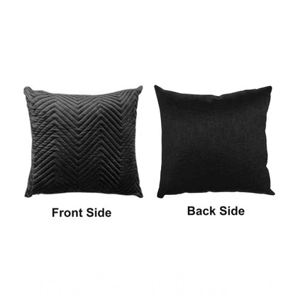 Pack Of_4 Polyester zig zag Car Pillow Sets (Black, Size: 12x12 In)